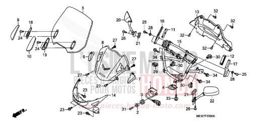 UPPER COWL (NT700V6,7/NT700VA6,7) NT700V6 de 2006